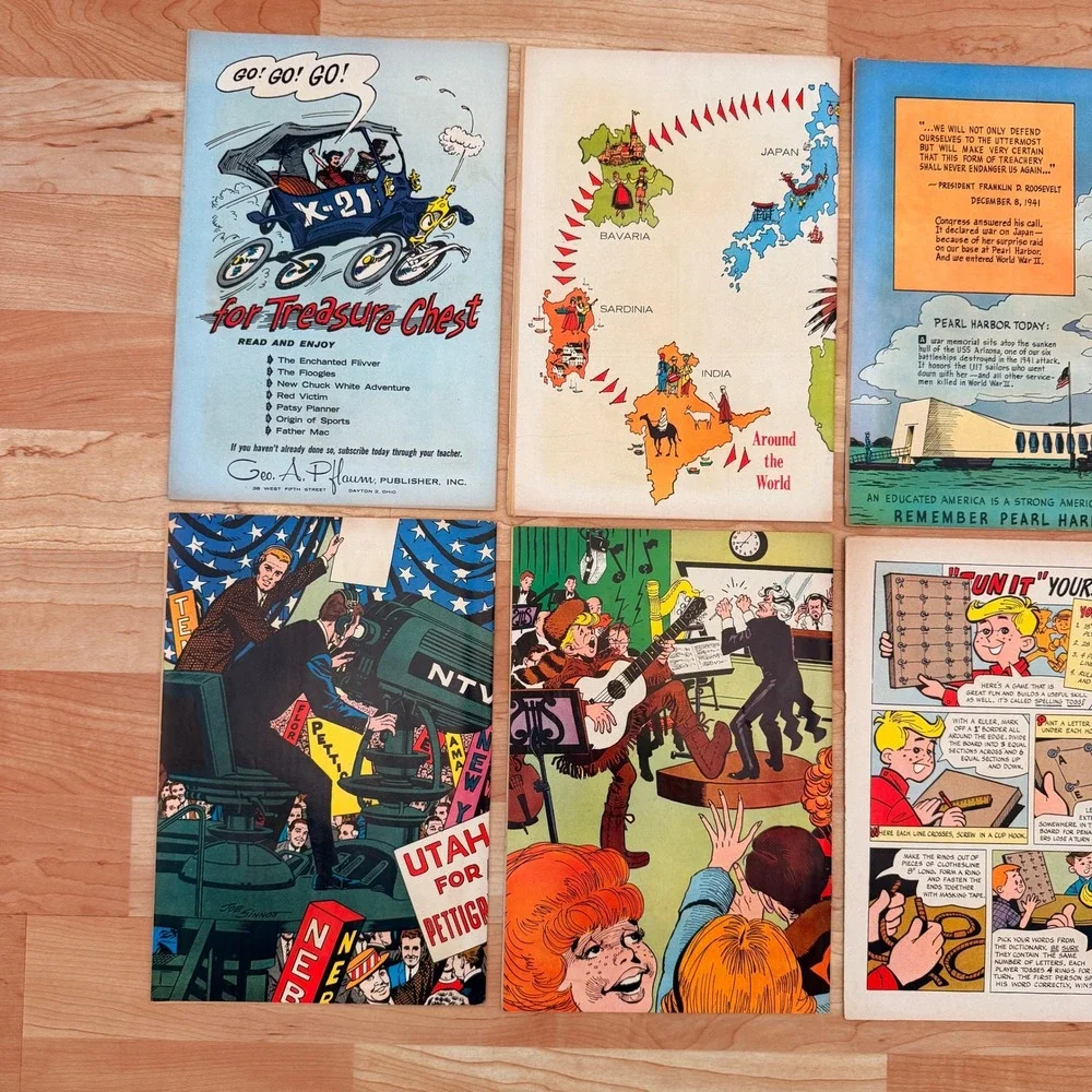 Vintage Treasure Chest of Fun & Fact Comic Magazine Lot of 9 Silver Age 1960s